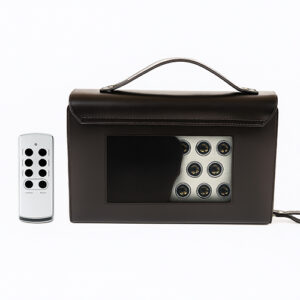 מערכת שיבוש אולטרסונית מוסווית בתוך תיק עור אלגנטי